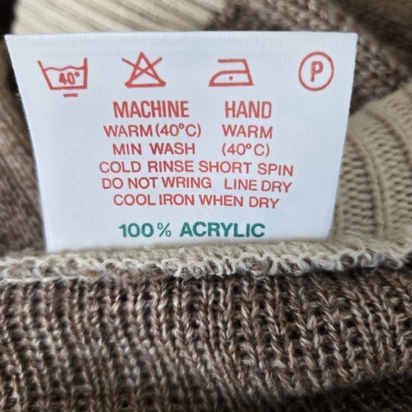 CARDIGAN SWEATER MENS BROWN TAN KNIT ZIPPER CLOSURE (XL) - Picture 10 of 10